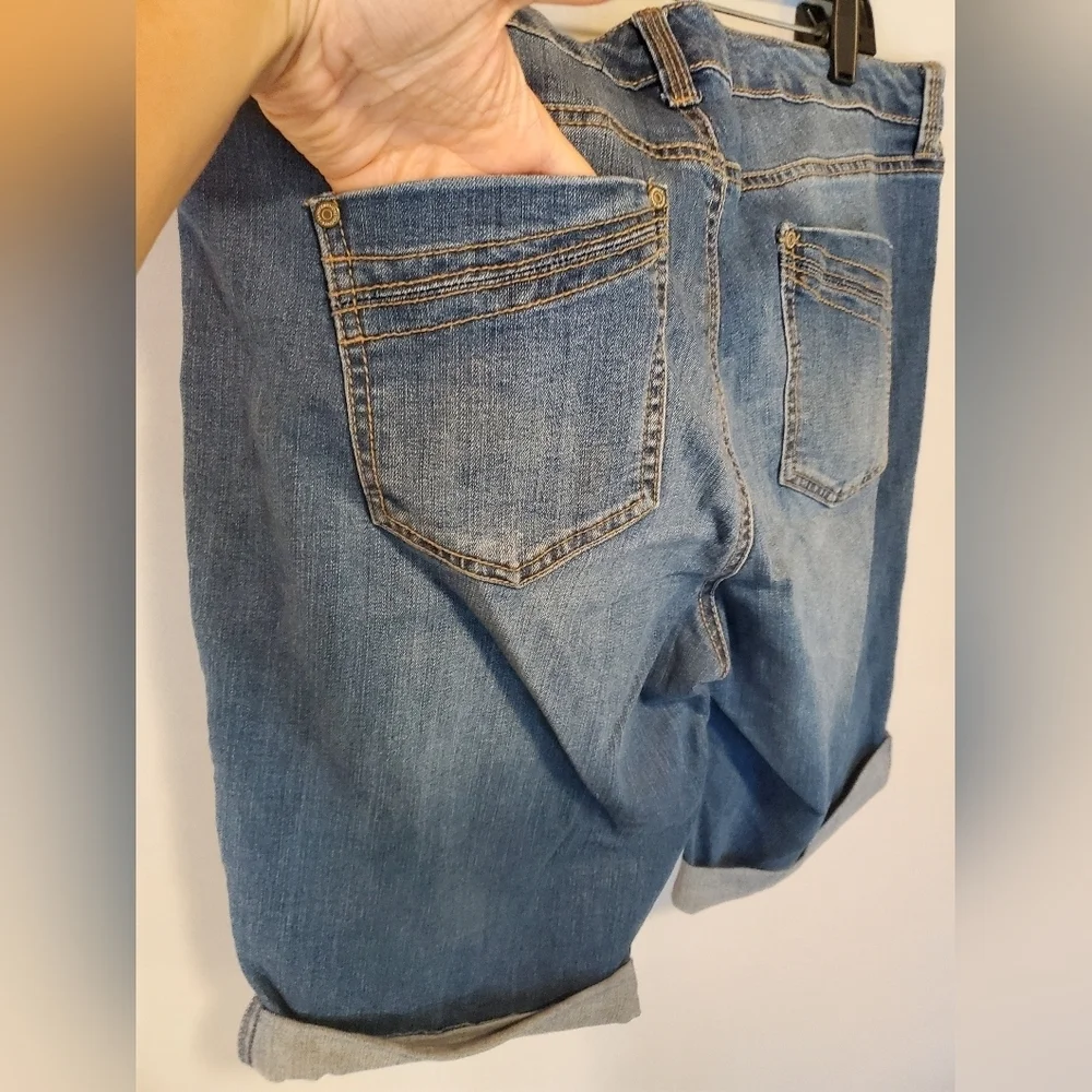 Long Womens Blue Denim Shorts